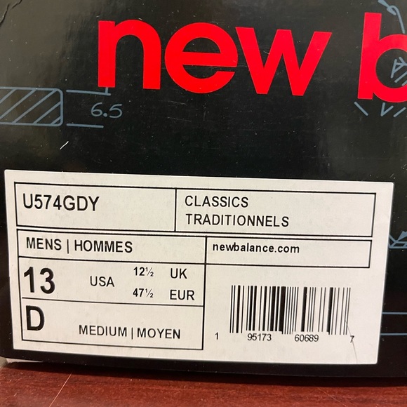 New Balance 574 U574GDY "Un-N-Ding" BRAND NEW Men's Size 13 GREY - Picture 8 of 8